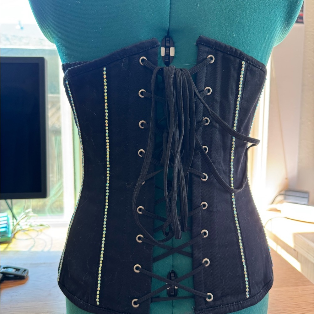 Black Corset with Lace-Up Back